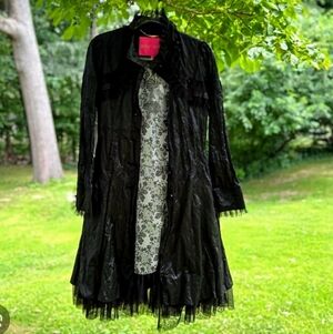 🖤Vintage Betsey Johnson Crinoline  (Tulle Trim) Steampunk Goth Coat